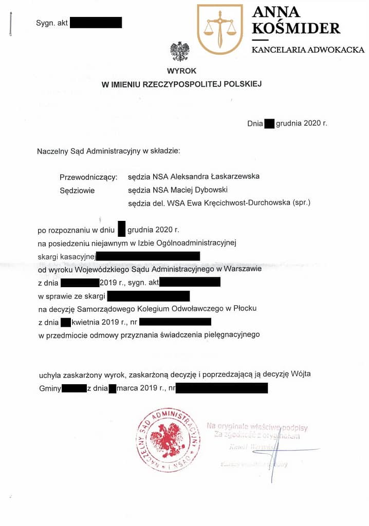 Skarga kasacyjna NSA